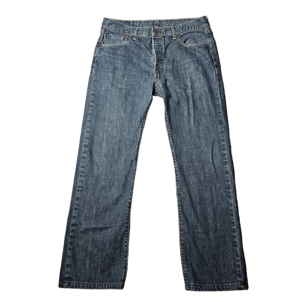 Levi's 501 Original Fit Jeans Mens 34x29.5 Medium Wash Blue Button Fly Straight